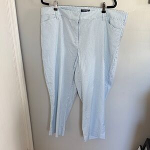Lands' End Light Blue Striped Pants